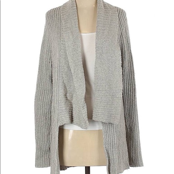Fate Gray Minimalist Knot Cardigan Sweater Size M - Picture 9 of 9